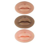 3 labios falsos, labios de silicona 3D para práctica de maquillaje, labios falsos de silicona suave, entrenamiento de piel para maquillaje permanente y práctica de tatuajes