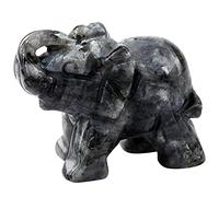 3 "Labradorita Gema Piedra Elefante Talla Bookend Amulet Figurine Decor