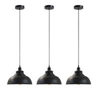 3 lámparas vintage retro lámpara colgante industrial lámpara de techo E27 lámpara de metal lámpara colgante LED loft suspensión suspensión (verde) (Curvy - Interior en blanco y negro)