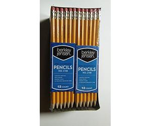 3 lápices Berkley Jenson preafilados No.2 HB de escritura suave de madera real borra limpio #2 núcleo de grafito consolidado 96 unidades