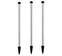 3 lápices capacitivos plateados, punta fina universal, compatible con teléfono, tableta, dispositivos de pantalla táctil
