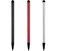 3 lápices capacitivos universales para pantalla táctil para teléfono, tableta y otras pantallas táctiles, color negro, plateado y rojo