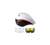 (3 lentes blancas) Casco de bicicleta Aero Goggles Cascos de bicicleta de carretera para contrarreloj