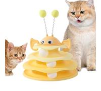 3-Level Cat Tower Toy - Interactive Rolling Ball Game, Self-Play Activity Toy with Bee | Fun Indoor Toys for Cats and Kittens | Encourages Chasing, Batting, and Exercise