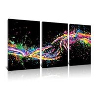 3 lienzos de calavera gótica sin marco, arte colorido de graffiti, manos de esqueleto, decoración romántica de dormitorio, obra de arte giclée moderna, 30,5 x 45,7 cm