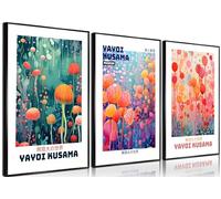3 lienzos de Yayoi Kusama, arte abstracto japonés botánico para decoración de pared, imágenes vintage de Tokio, pósteres estéticos para baño, cocina, galería, sala de estar, dormitorio, decoración sin