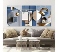 3 lienzos florales abstractos para pared, impresiones artísticas, pinturas de flores doradas y blancas, decoración moderna para dormitorio y oficina (40x60 cm/marco interior)