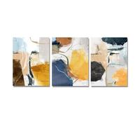 3 lienzos geométricos de acuarela sin marco, cuadros de arte de pared abstracto nórdico para decoración del hogar y sala de estar (40 x 60 cm x 3/sin marco)