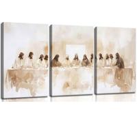 3 lienzos sin marco de la última cena de Jesús, arte para pared, pinturas famosas de la Biblia cristiana, cuadros de decoración de pared, cuadros renacentistas, pósteres para sala de estar, cocina