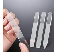 3 limas de uñas de cristal para pulido de manicura | Limas de uñas de vidrio para pulido de manicura, uñas naturales, uñas acrílicas, kits de pedicura, uso en salón y aseo