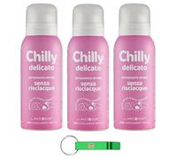 3 limpiadores íntimos Chilly sin aclarado Delicato - Utilízalo en papel higiénico - Adecuado para pieles sensibles 100 ml + llavero Beni Culinari gratis