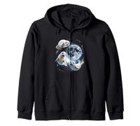 3 Lindos Sellos de bebé con Forma de Luna bajo la Luna Divertidos Sudadera con Capucha