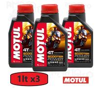 3 Litros Lt Aceite Motor Lubricante MOTUL 100% Sintético Scooter Power 4T SAE 5W