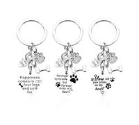 3 Llaveros Conmemorativos para Mascotas, Cole con Letras, Conmemoración del Sustento Emocional, Adecuado para Que Gatos Y Perros Lloren La Muerte Y Reciban Regalos.