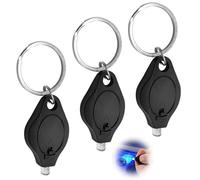 3 llaveros de luz negra con luz negra, linterna con detector UV, linterna de marca de agua, bolsillo para chequear dinero, linternas pequeñas linternas portátiles para notas de papel, llavero (negro)