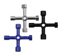 3 llaves de aleación de zinc para gabinete, herramienta de bloqueo de caja de interruptor eléctrico para tren, ascensor, metro, llaves de seguridad negras, azules y plateadas