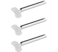 3 llaves exprimidoras de tubo de metal plateado, herramienta dispensadora de rodillo de metal para pasta de dientes, tinte para el cabello, procesamiento duradero, ayuda a exprimir tubos de vida