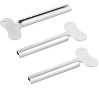 3 llaves exprimidoras de tubo de metal plateado, herramienta dispensadora de rodillo de metal para pasta de dientes, tinte para el cabello, procesamiento duradero, ayuda a exprimir tubos de vida
