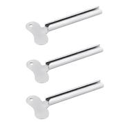 3 llaves exprimidoras de tubo de metal plateado, llaves exprimidoras de pasta de dientes de metal, herramienta dispensadora de rodillo de color para el cabello, procesamiento duradero, ayuda a