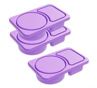 3 loncheras de silicona para viajes y picnics con 2 compartimentos, tapas seguras a prueba de fugas, aptas para microondas, aptas para lavavajillas, diseño compacto apilable para un fácil