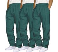 3 lotes correr carga hombre holgada sudaderas con cordón de sujeción bolsillos múltiples pantalones militares tácticos cintura elástica ancha ligera inferior de correr, 02-verde oscuro, XL