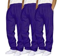 3 lotes correr carga hombre holgada sudaderas con cordón de sujeción bolsillos múltiples pantalones militares tácticos cintura elástica ancha ligera inferior de correr, 02-morado, M