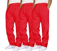 3 lotes correr carga hombre holgada sudaderas con cordón de sujeción bolsillos múltiples pantalones militares tácticos cintura elástica ancha ligera inferior de correr, 02-rojo, 3XL