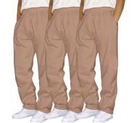 3 lotes correr carga hombre holgada sudaderas con cordón de sujeción bolsillos múltiples pantalones militares tácticos cintura elástica ancha ligera inferior de correr, 02-caqui, XXL