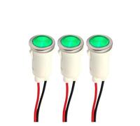 3 luces indicadoras de plástico de 10 mm con miniinterruptor, aptas for tableros de instrumentos de automóviles y varios hornos de 12 V, 24 V, 110 V y 220 V.(SKY BLUE)