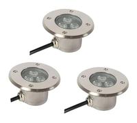 3 Luces subacuáticas para jardín-Foco LED de Acero Inoxidable de 3 W para Piscina,Foco subacuático Impermeable IP68 para Estanque,para iluminación Sumergible de Fuentes y Jardines (Blanco cálido,