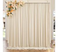 3 m × 3 m sin Arrugas Cortinas sobre Fondo Beige para la Fiesta de Boda, 2 Paneles de poliéster Beige de 1,5 m × 3 m Fondo Teatro decoración cumpleaños Baby Party Nupcial Ducha fotografía