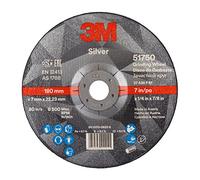 3 M 51750 Silver Disco desbaste, 180 mm, 7 mm, 22, 23 mm, tipo 27