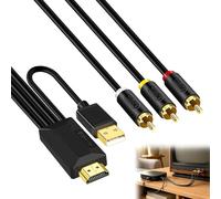 3-M - Cable convertidor de audio unidireccional HDMI ARC/eARC a 3RCA, cable de audio de 192 kHz, extractor de audio HDMI eARC/ARC, funcionamiento USB, extractor de audio para conexión AV de TV a