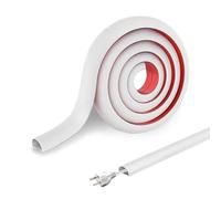 3 m Mini canaletas para cables, canaleta para cables, autoadhesivo, cubierta semicircular, base puente de cables, para todos los cables de alimentación del hogar, escuela, oficina (blanco)