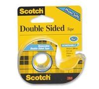 3 M suministro oficina comercial div. Productos - Cinta de doble cara adhesiva, extraíble, 3/4 "X200," transparente - Se vende como 1 RL - Scotch Cinta de doble cara es extraíble. Este transparente cinta con revestimiento con es extraíble adhesivo en ambos lados. Se adhiere firmemente, aún es quitar fácilmente y reutilizables. Cada lado cinta es usable derecho Off The rollo con líos de maletero para eliminar.