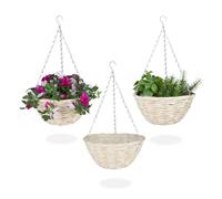 3 macetas colgantes Colgadores plantas trenzados Maceteros Tiestos flores