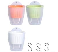 3 macetas colgantes de riego automático montadas en la pared con sistema de riego automático para valla, jardín, balcón, jardinería vertical, transparente (A)