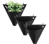 3 macetas de pared, macetas colgantes de pared al aire libre, bolsa colgante para plantas suculentas, diseño triangular para decoración de interiores y exteriores, jardín, balcón