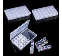 3 Maletin Diamond Painting Accesorios, Organizador de Pinturas, Almacenamiento Caja Diamond Painting Organizador, Cajitas Organizadoras Transparente para Piedras, Semillas, Cuentas, Joyería, Bordado