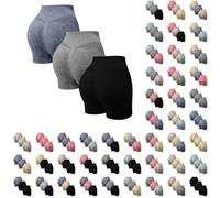 3 mallas cortas para mujer, push up, pantalones cortos de deporte, yoga, cintura alta, pantalones de yoga, pantalones de yoga, elásticos, pantalones de deporte, pantalones ajustados, pantalones de