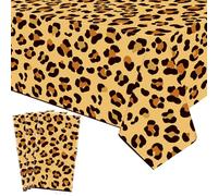3 manteles de fiesta de guepardo, estampado de leopardo, mantel de fiesta, suministros de fiesta de safari, mantel de fiesta de cumpleaños, 130 x 220 cm