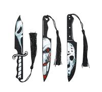 3 marcapáginas de la serie de películas de terror, marcadores acrílicos de daga, personajes destacados, marcadores temáticos de Halloween, marcadores para fanáticos de los libros, escritores,
