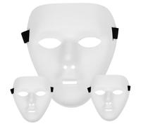 3 máscaras de Halloween de cara completa de 7, 7 x 6, 5 pulgadas, blancas para hombre, máscara de mascarada en blanco para disfraces novedosos, proyectos artísticos de cosplay, máscara de teatro en