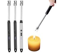3 mecheros de varilla de arco eléctrico, eléctrico, electrónico, llama de chorro, recargable por USB, encendedor de velas de plasma para encender velas, cocina, barbacoa