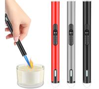 3 mecheros, mecheros jet, llama de tormenta, encendedor de gas recargable, resistente al viento, encendedor de gas para velas, cocina, camping, barbacoa, regalos para hombres