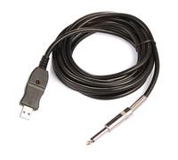 3 Metro Guitarra para PC Cable de Grabacion Plomo Interfaz de Conexion de Conversor Adaptador 6.5mm