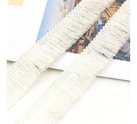 3 metros, 2,5 cm, borla con flecos, cinta decorativa, borde de baile, accesorios de costura para ropa, disfraces, manualidades, costura, cortinas, manteles, caminos de mesa, decoración, crema