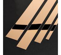 3 metros Autoadhesivo Moldura de pared de acero inoxidable borde de metal autoadhesivo flexible, diseño despegar y pegar, moldura metalizada y mo(Size:Width 1cm/0.4inch ,Color:Oro rosa brillante .)