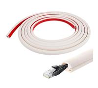 3 metros Canaleta Cables Pared Adhesivo, Canal de Cable Flexible, Canales de Cable Semicirculares, Mini Canaleta de Cables, Canaletas para Cables Blanco, tapa cables pared, para TV, Hogar y Oficina