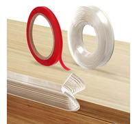 3 Metros Tiras Autoadhesivas Protector de Cantos de Silicona Transparente para Muebles, Tira Protectora de Esquinas Multifuncional en Forma de L para Cantos de Mesa, Pared, Puerta, Escritorio y Cama